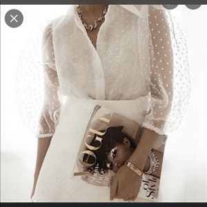 Zara Swiss dot blouse